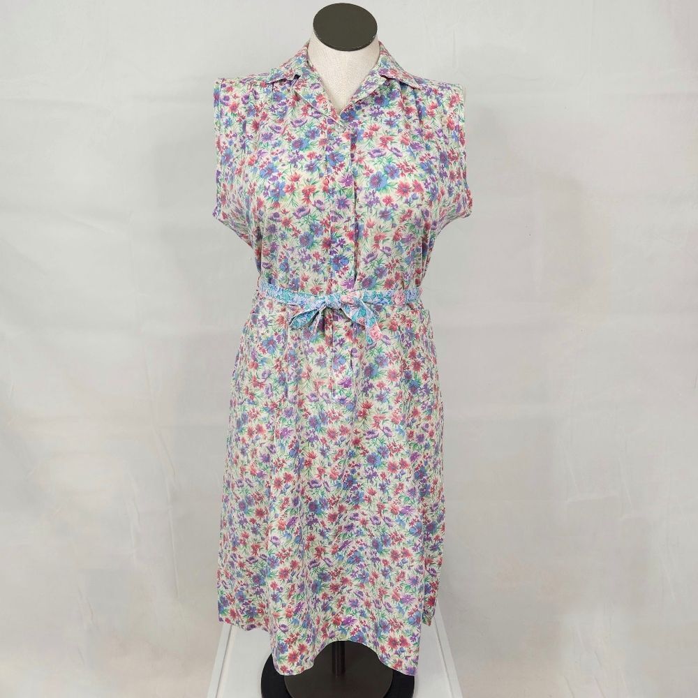 VTG A Nancy Frock Made To Wear Anywhere Floral Dress Sz 16WP